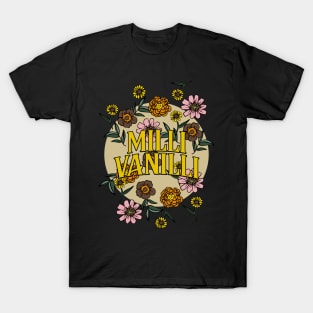 Milli Vanilli Name Personalized Flower Retro Floral 80s 90s Name Style T-Shirt